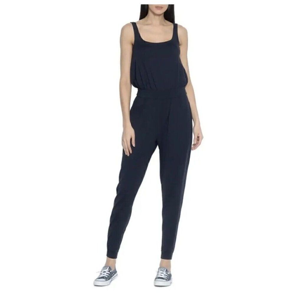 SUSANA MONACO - Size L - Gathered Tank Jogger Jumpsuit Black